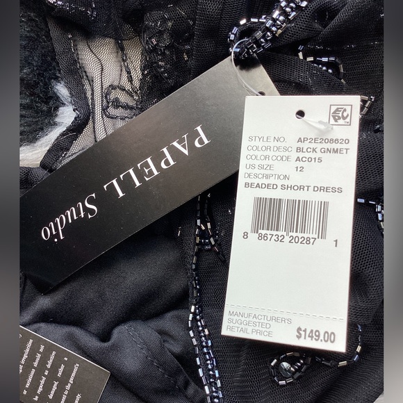 Adrianna Papell Studio Black Beaded Cocktail Dress. B18 - Picture 13 of 16